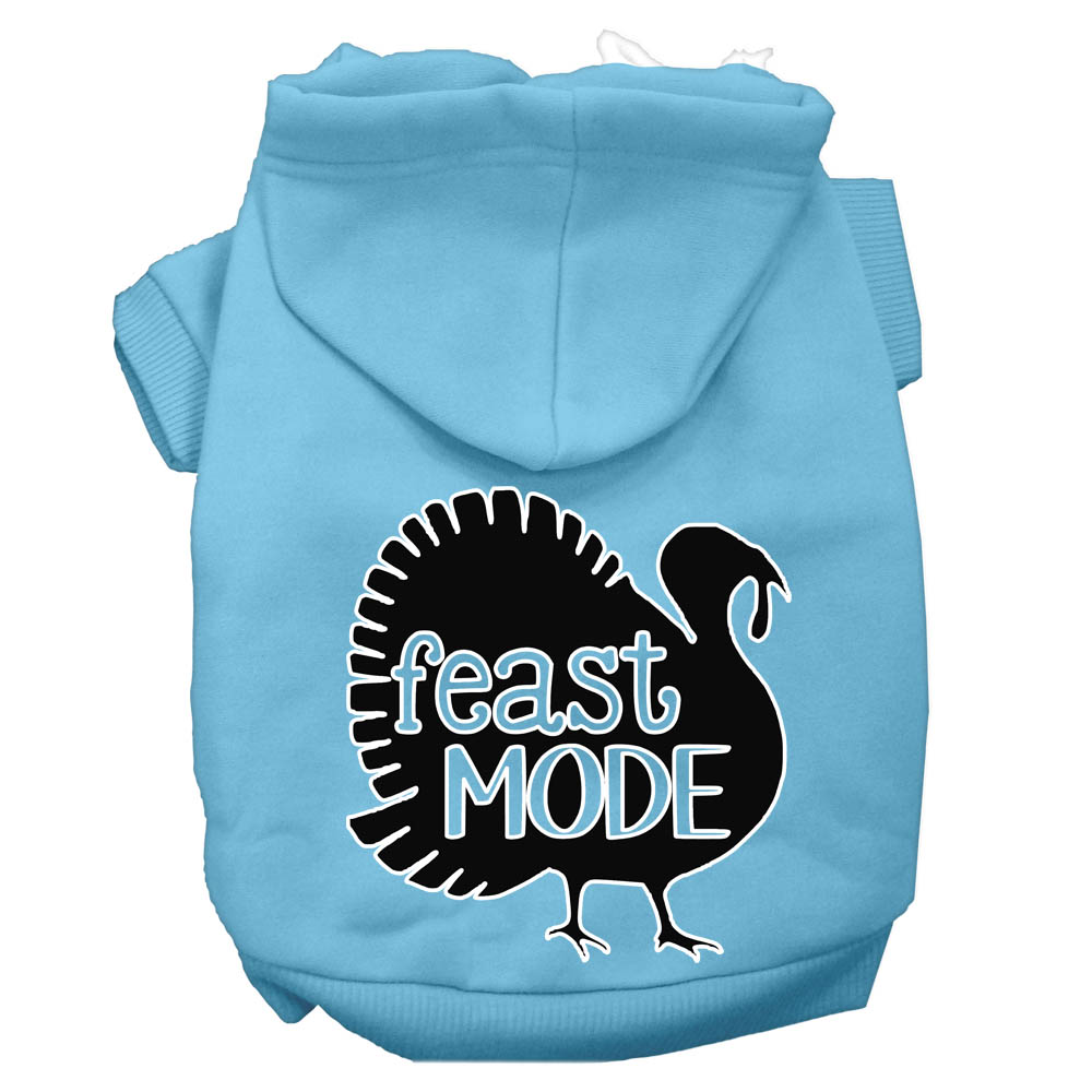 Feast Mode Screen Print Dog Hoodie Baby Blue XXXL
